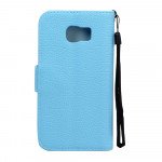 Wholesale Samsung Galaxy S6 Classic Flip Leather Wallet Case with Strap (Blue)